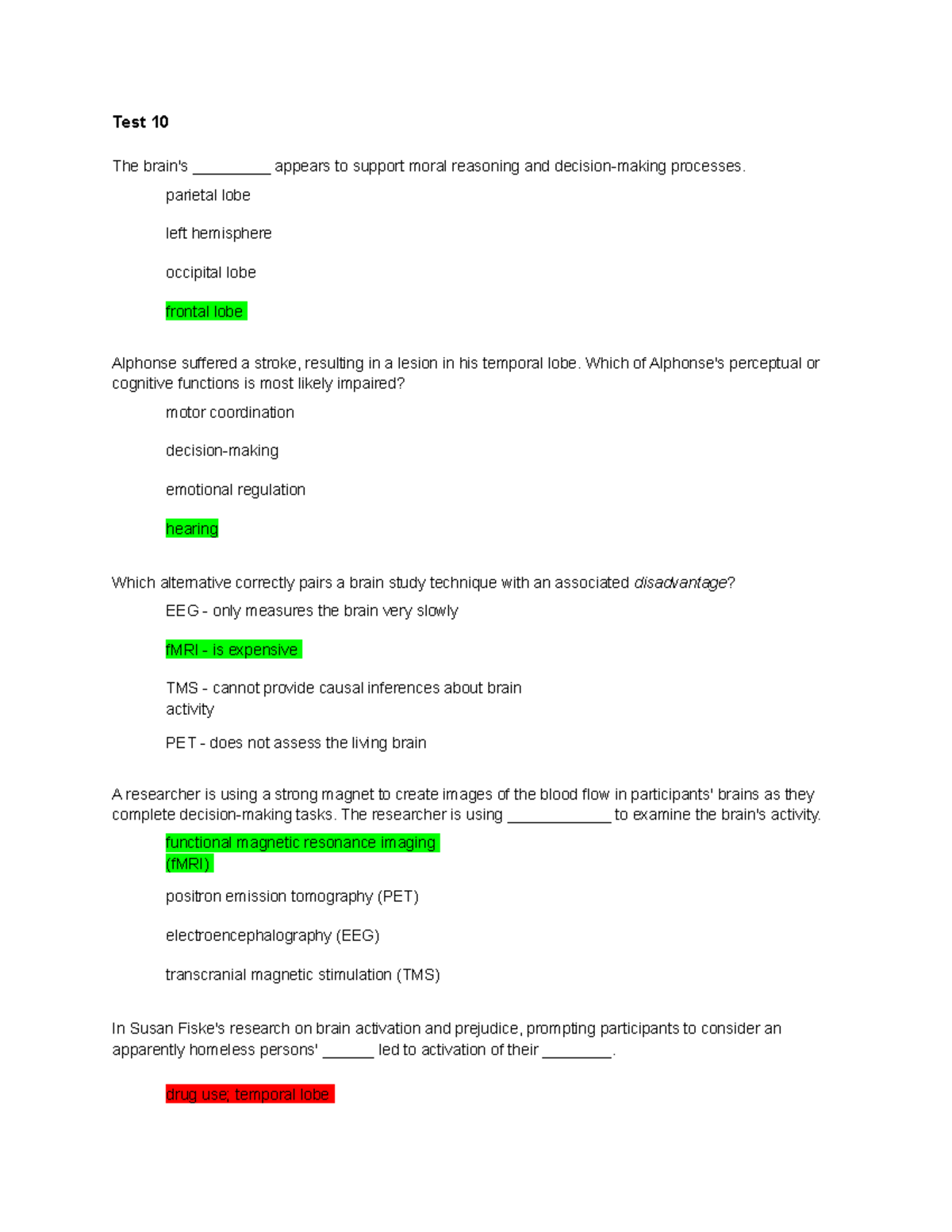 Psych notes test 10-11 - practice questions for tests 10 and 11 - Test ...