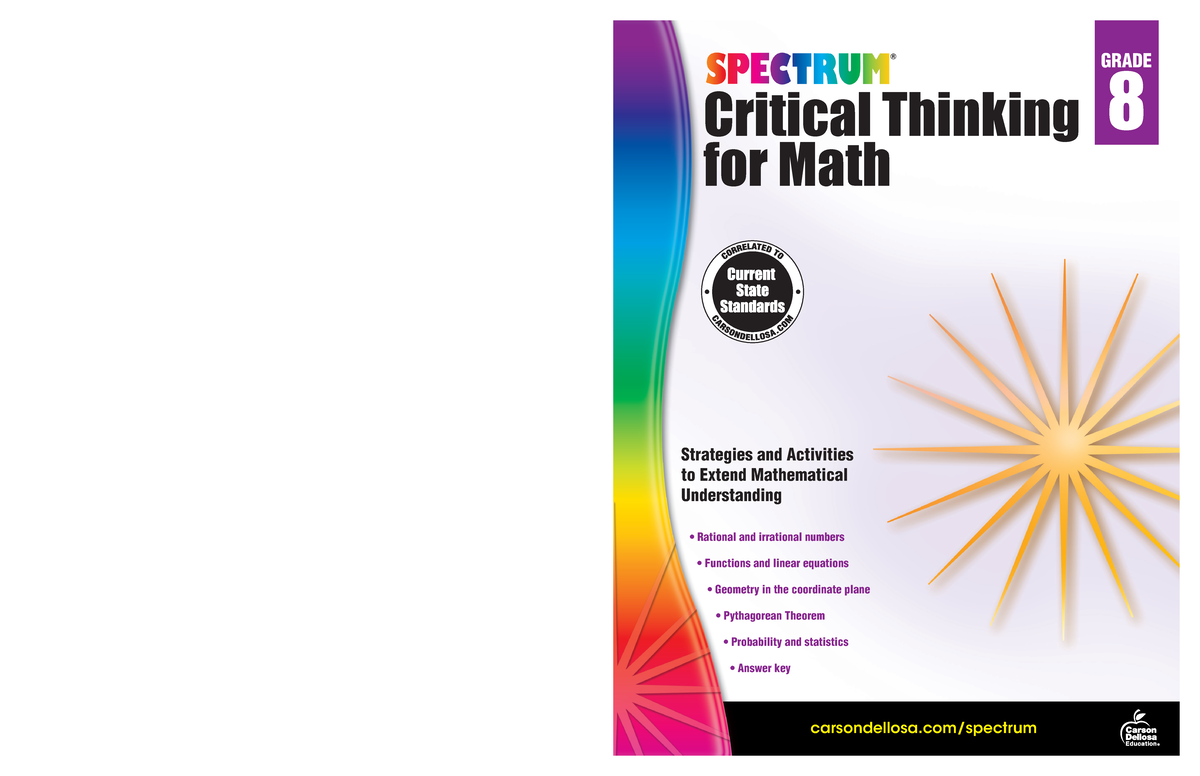 spectrum critical thinking for math grade 8 answer key