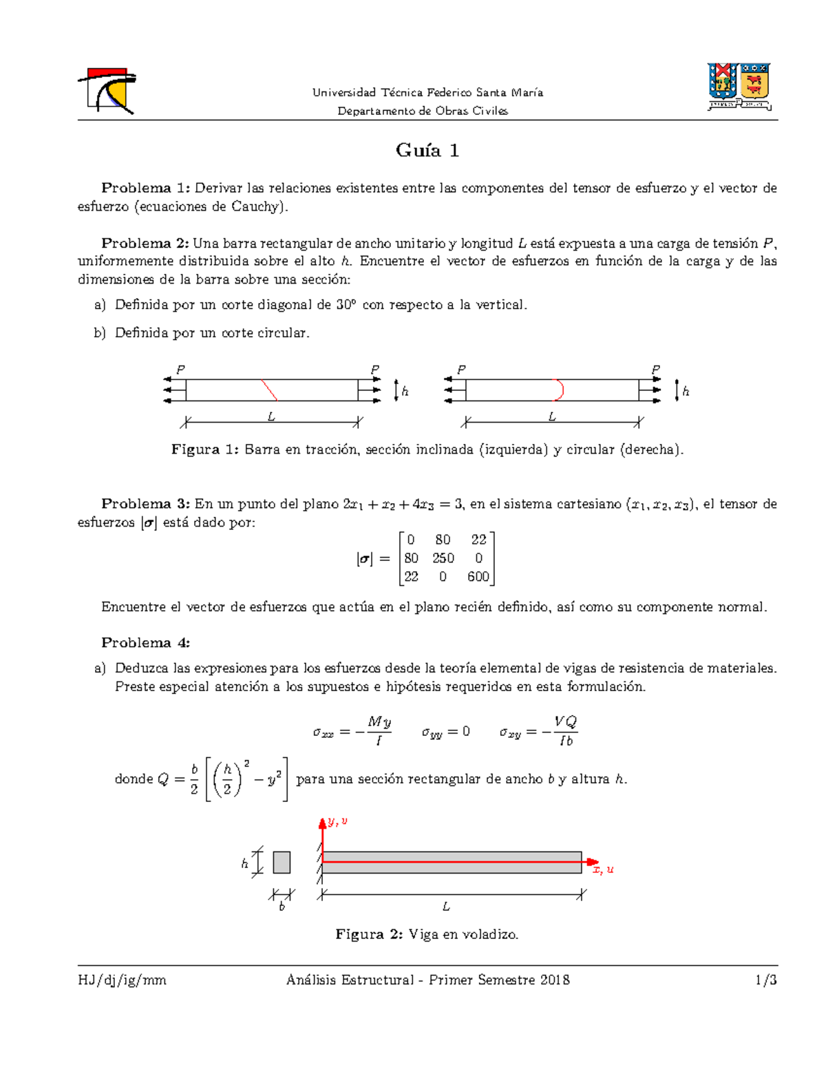 CIV234 Gu a 01 Guia De Ejercicios Universidad T ecnica Federico 