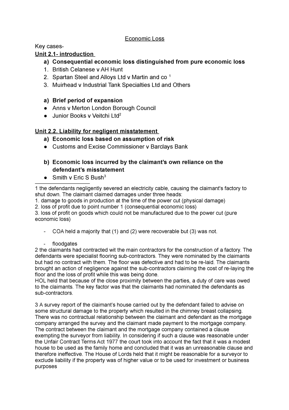 tort-law-economic-loss-2-economic-loss-key-cases-unit-2