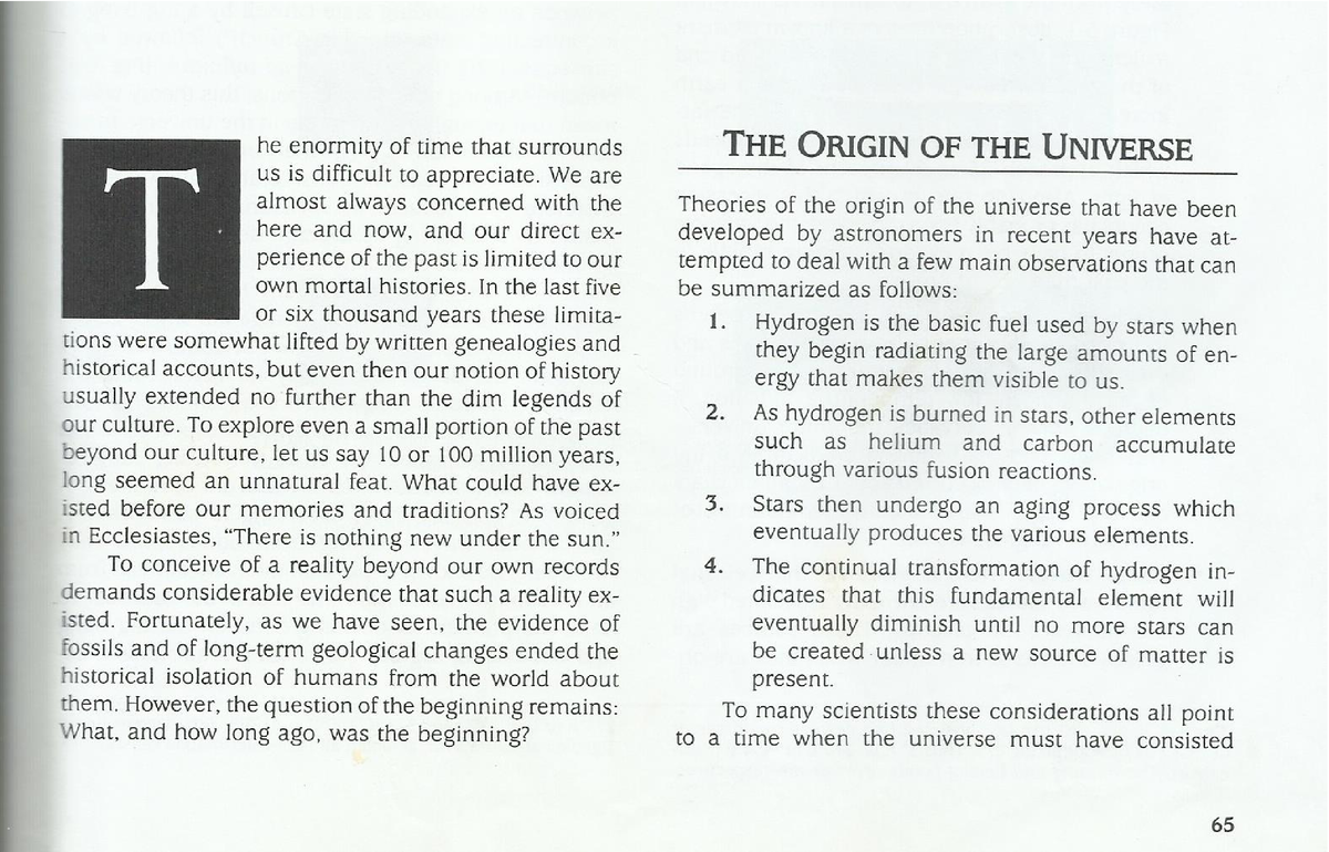 1.2 - Origin of Universe, birth of solar system (Recommended Material ...