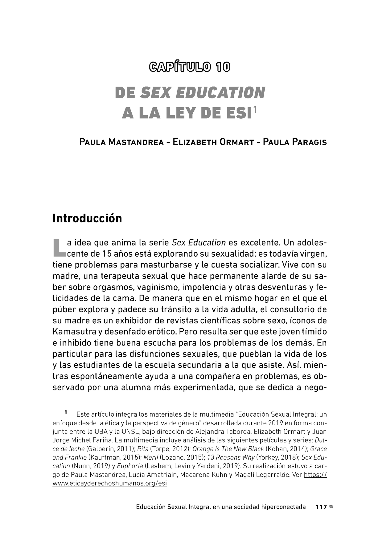 Sex Education 1 Mastandrea Paula C A P Í T U Lo 10 De Sex Education A La Ley De Esi 1 Paula 4512