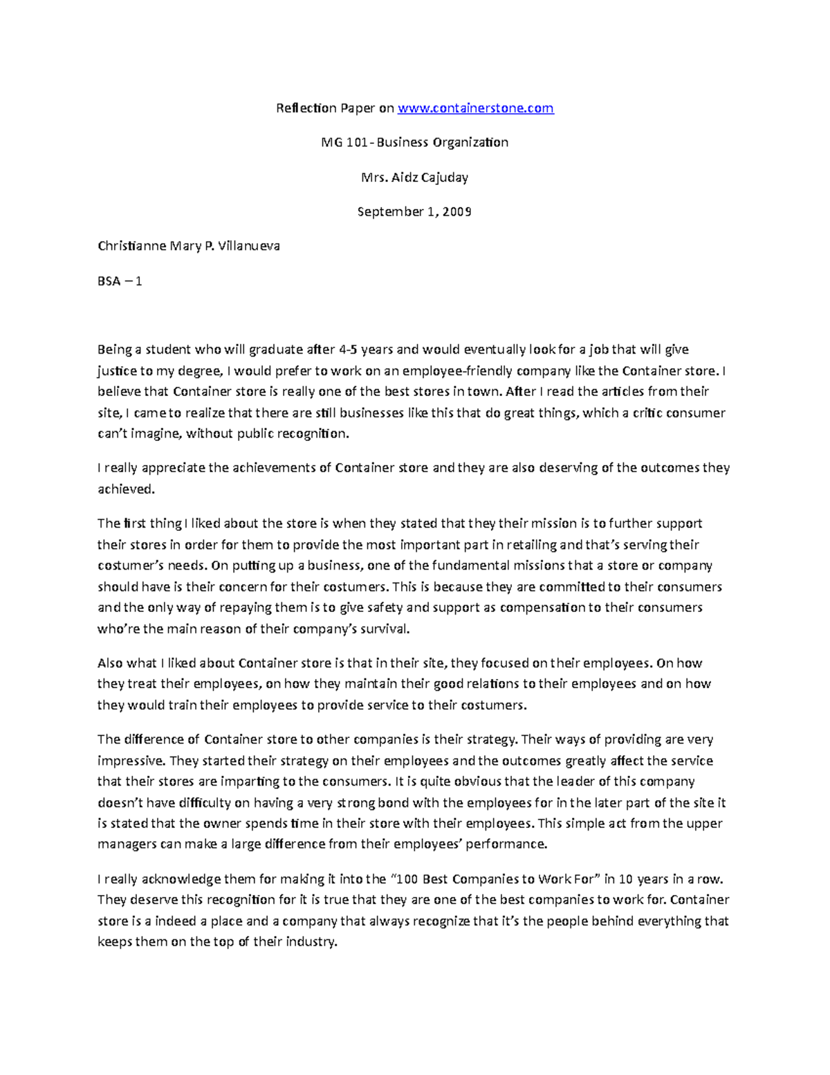 Cornerstone, an example, Please consider this. This is an example