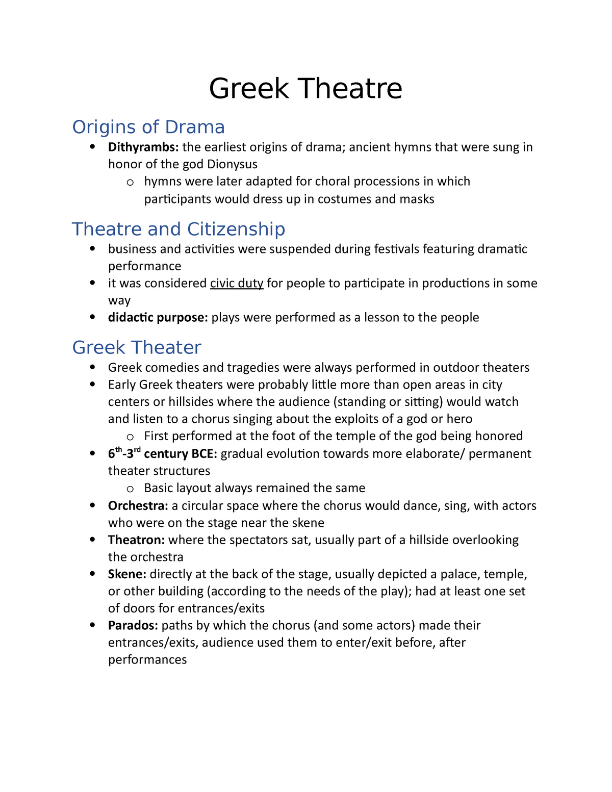 greek theatre assignment