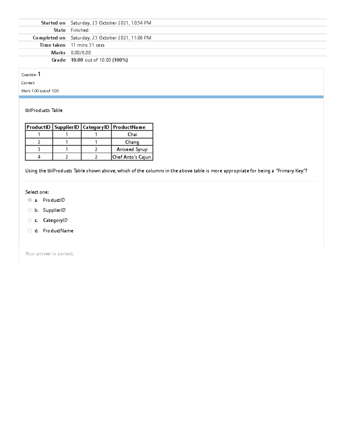 CS2203 Self-Quiz Unit 8 Review Part-3 - Started on State Completed on ...