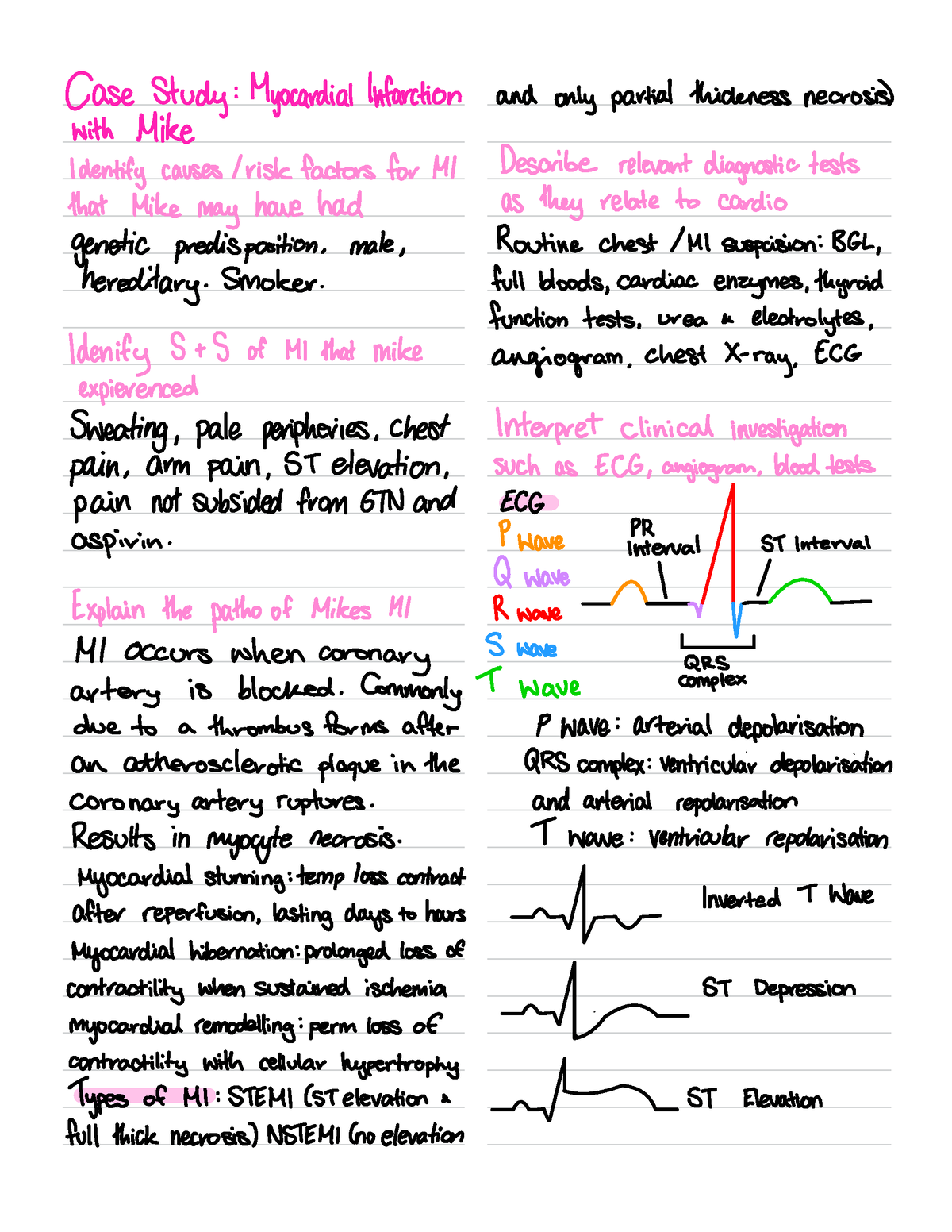 607 Case Studies - ..... - ####### Case Study : Myocardial Infarction ...