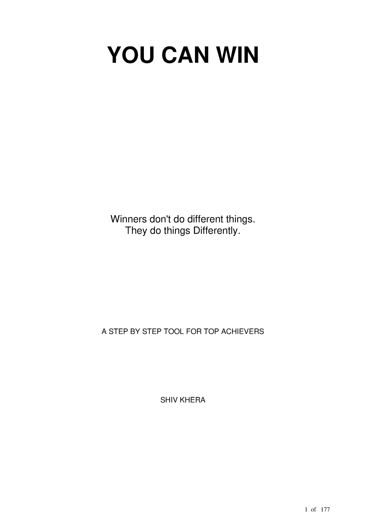 You Can Win - Shiv Khera - Helpful - YOU CAN WIN Winners don't do