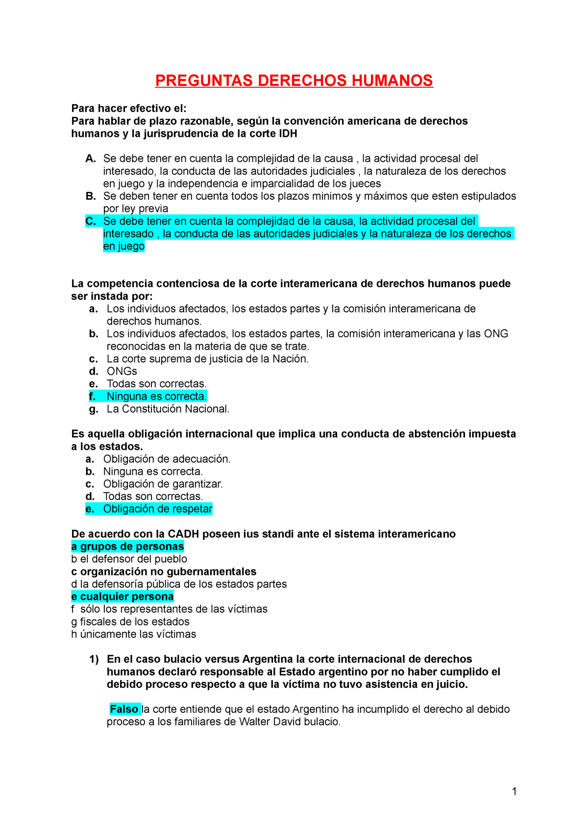 Preguntas Derechos Humanos - PREGUNTAS DERECHOS HUMANOS Para Hacer ...