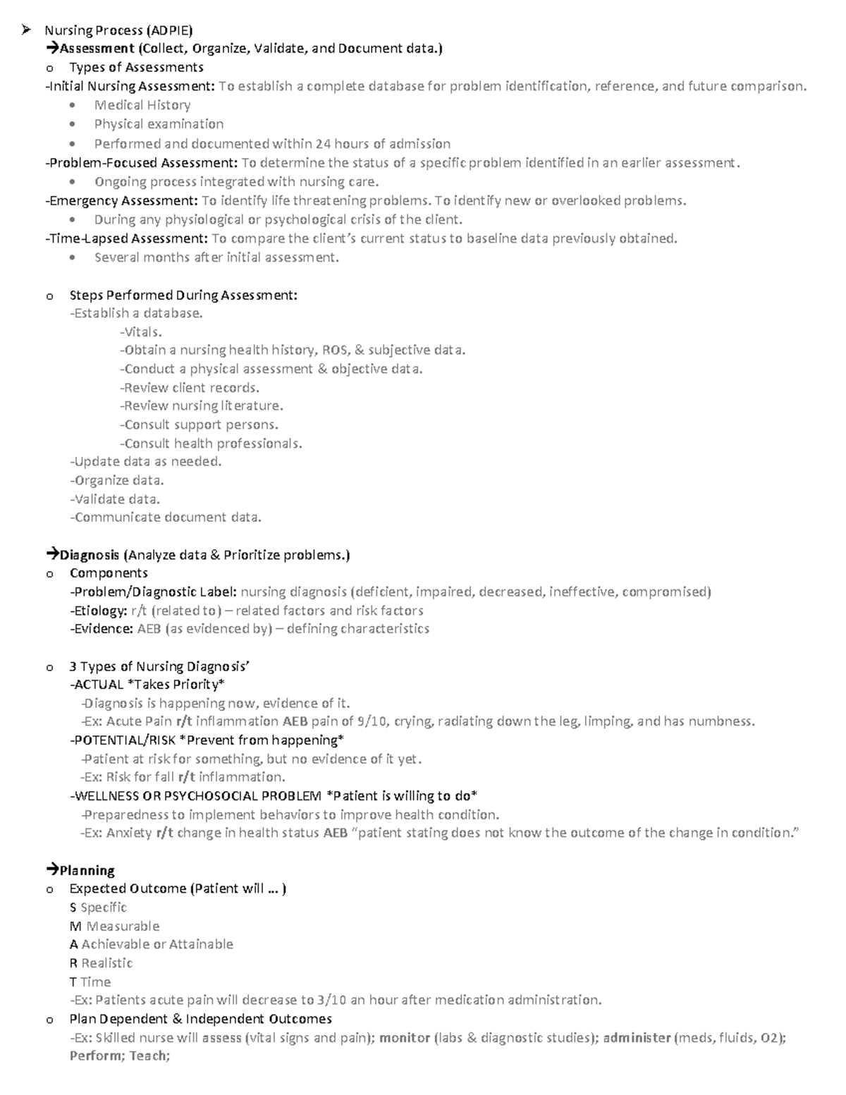 Exam 1 Study Guide - NR-226 - Chamberlain University - Studocu