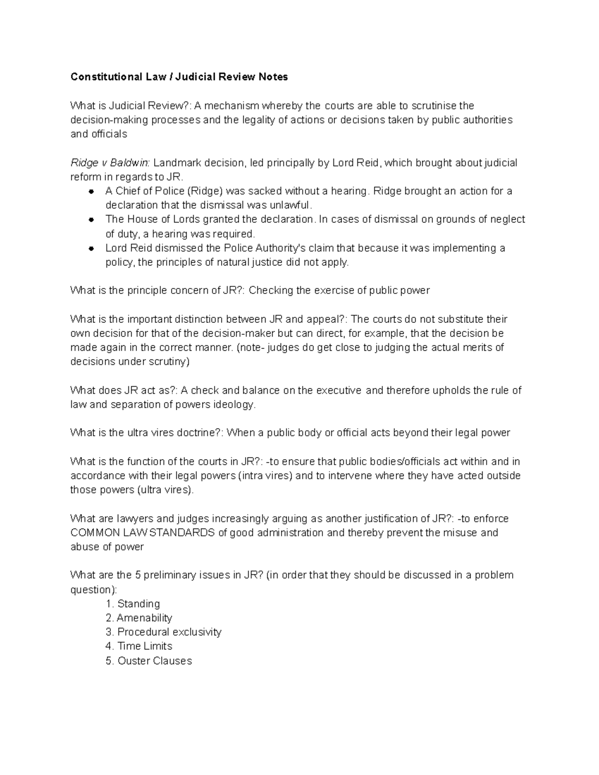 Constitutional Law Judicial Review Notes - Constitutional Law ...