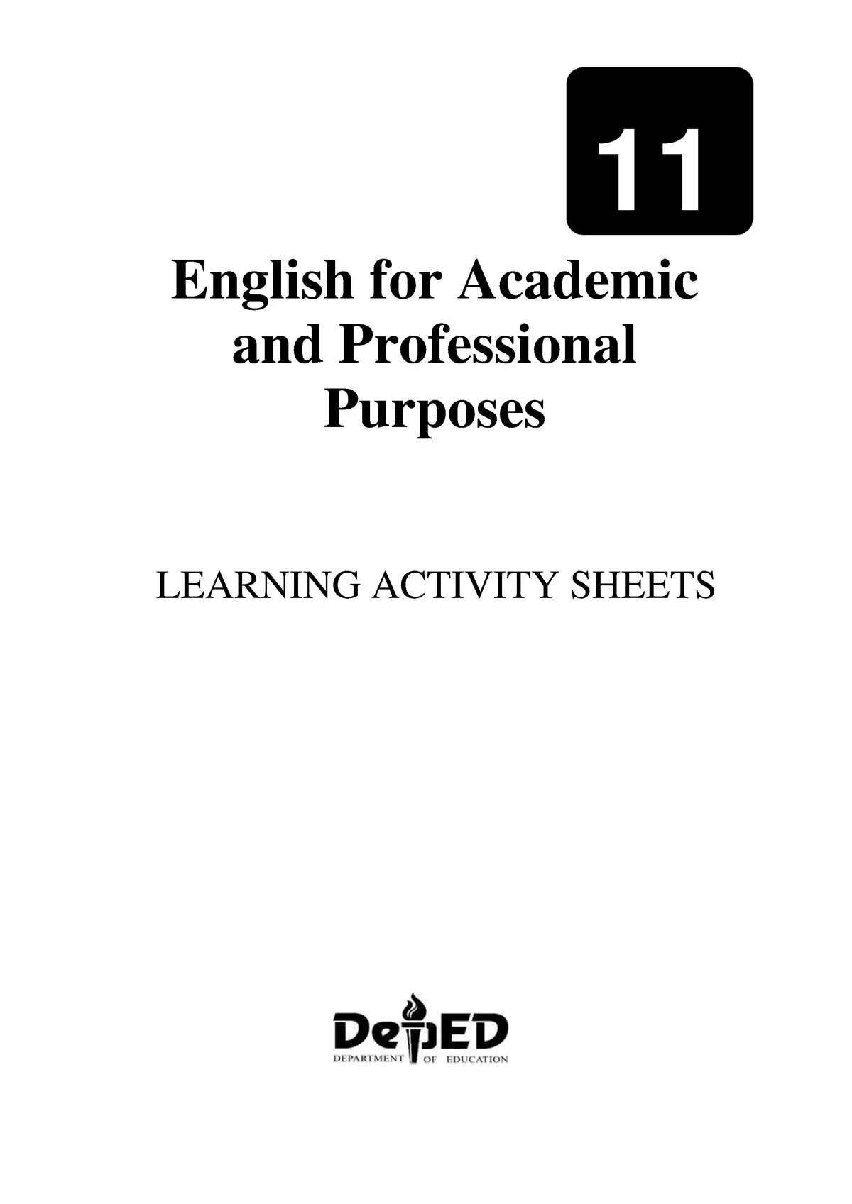 Eapp Q2 Las Eapp Q2 Las 11 English For Academic And Professional Purposes Learning Activity 7073