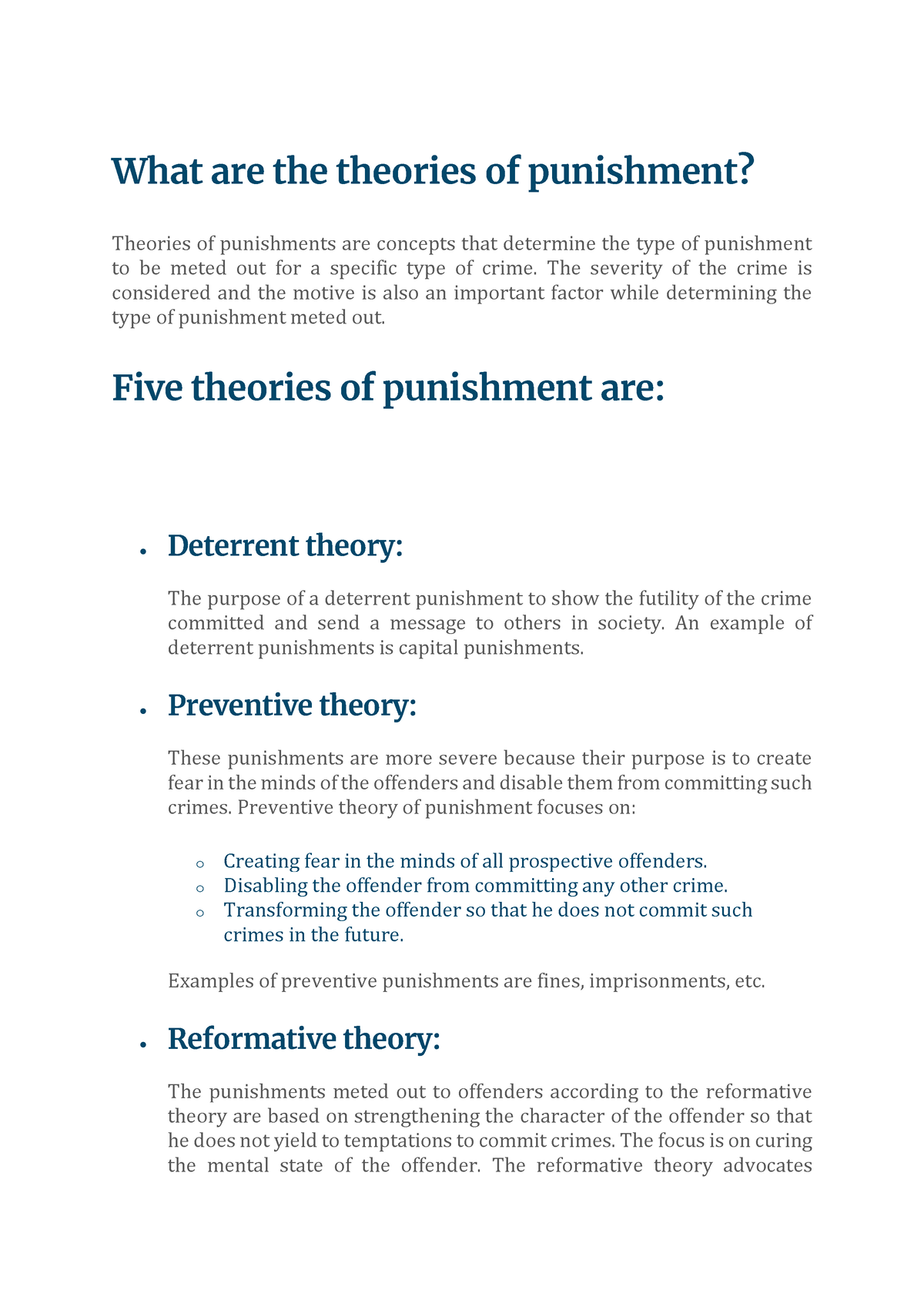 What Are The Theories Of Punishment