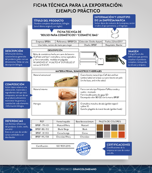 2) Ficha Tecnica para la Exportacion - POLITÉCNICO GRANCOLOMBIANO FICHA  TECNICA DE "BOLSO PARA - Studocu