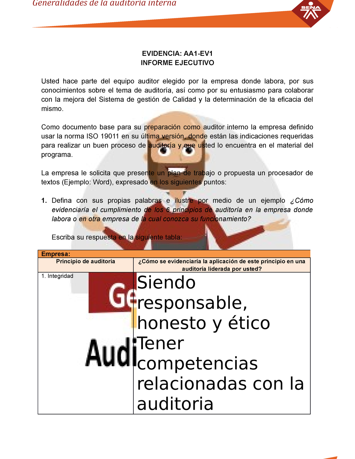 Evidencia AA1-EV1 Auditor Interno ISO 9001 - EVIDENCIA: AA1-EV INFORME ...