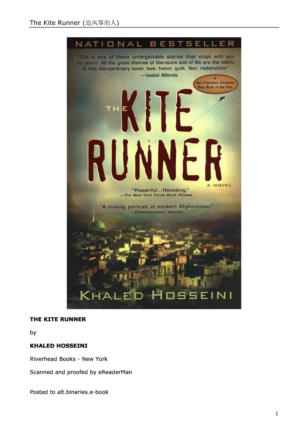 the kite runner thesis pdf