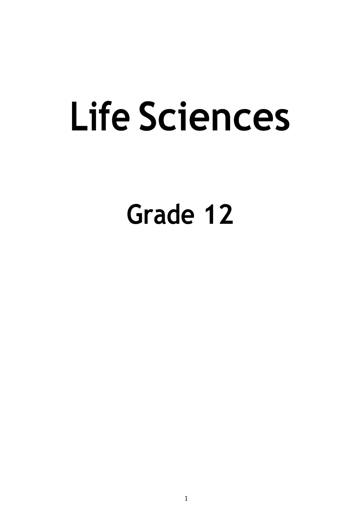 life science essay grade 12