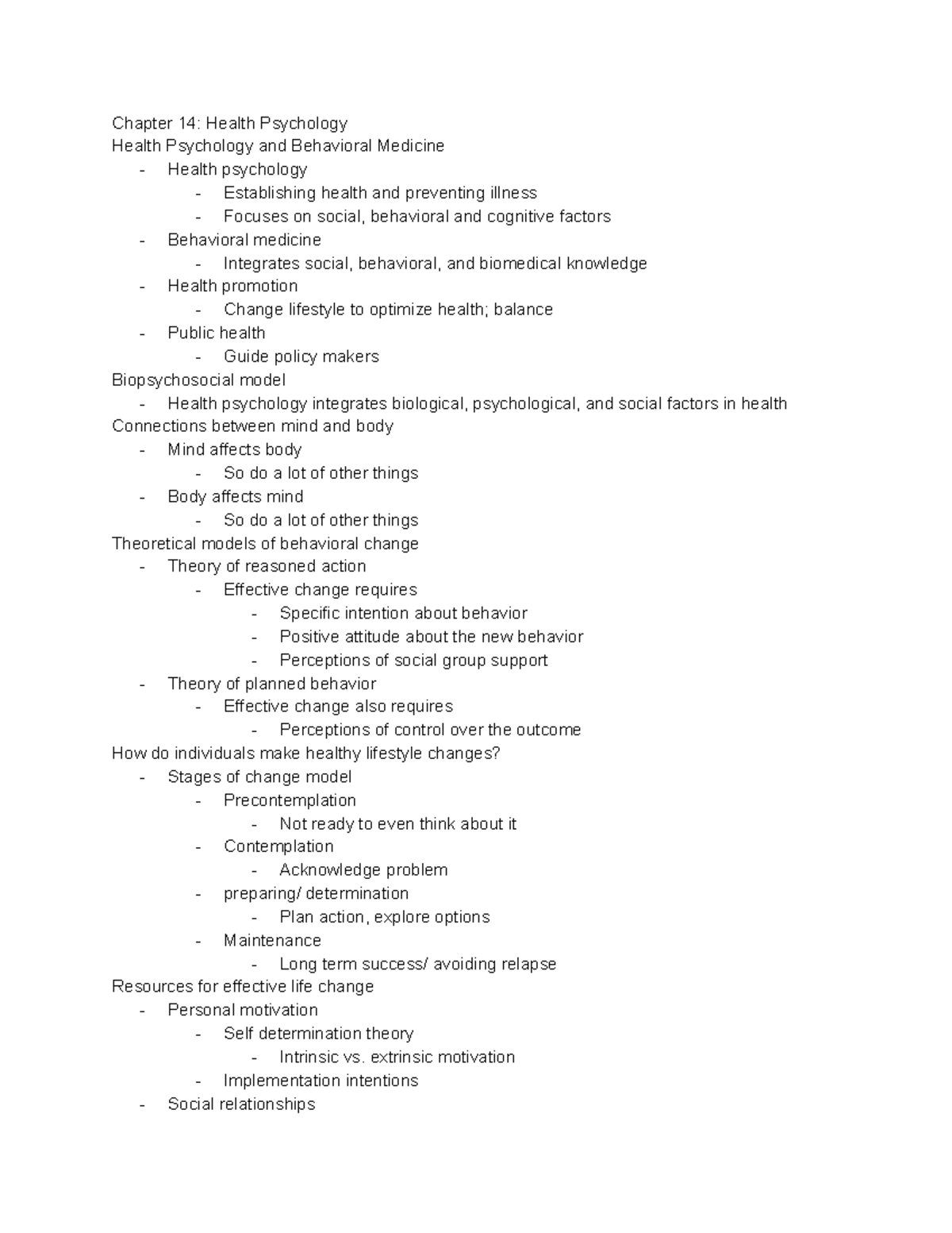 Chapter 14 psych - Chapter 14: Health Psychology Health Psychology and ...