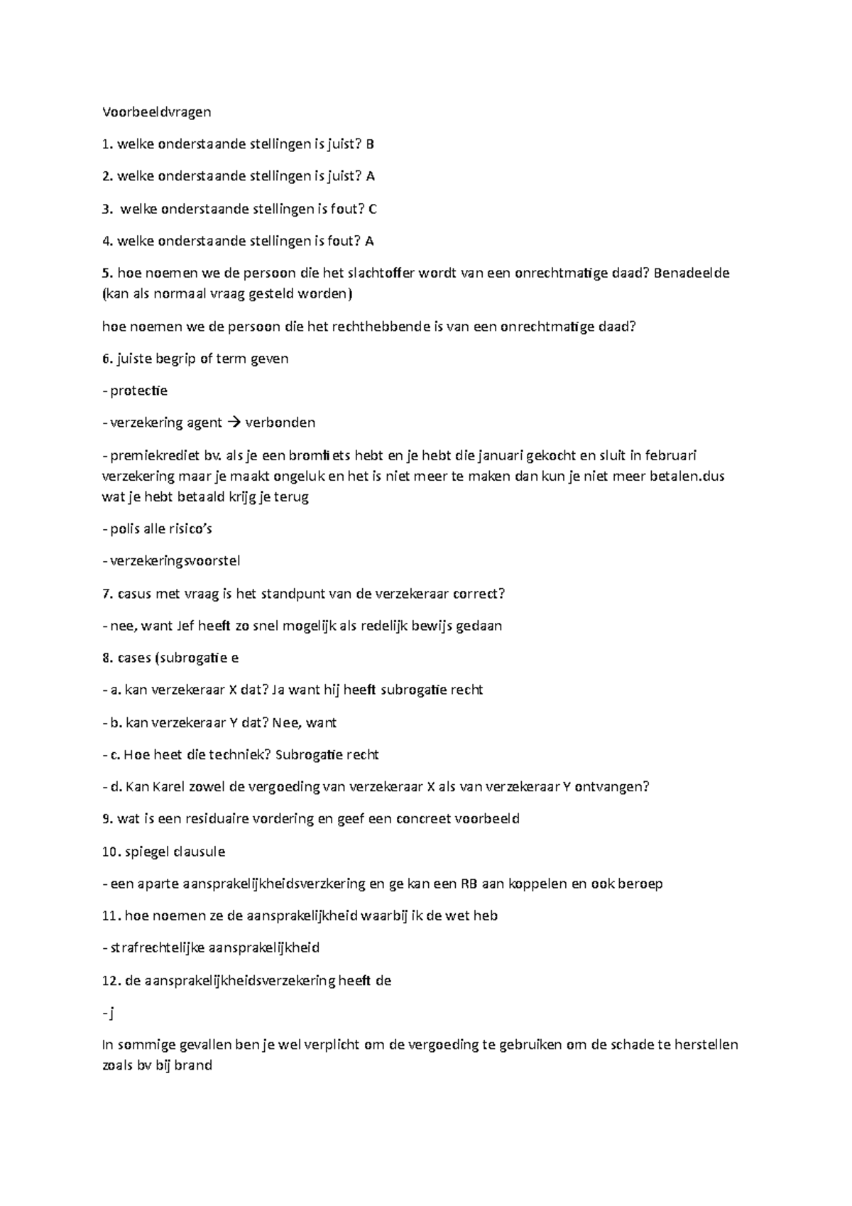 Voorbeeldvragen Voor Examen - Voorbeeldvragen Welke Onderstaande ...