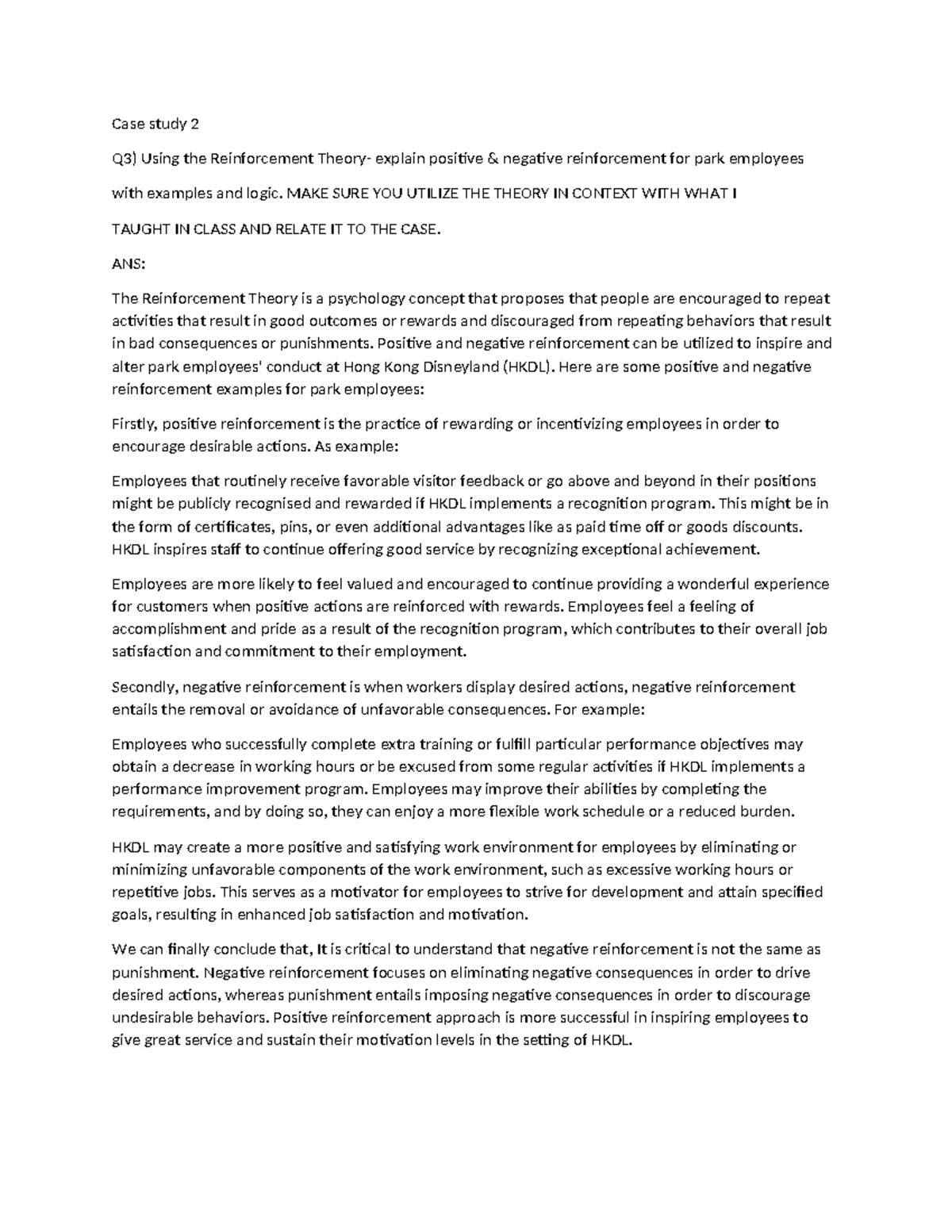 Case study - MAKE SURE YOU UTILIZE THE THEORY IN CONTEXT WITH WHAT I ...