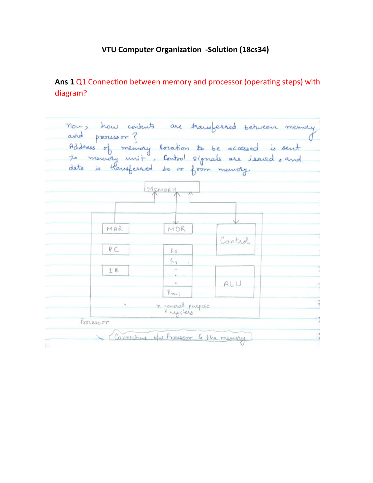 VTU Exam Question Paper With Solution Of 18CS34 Computer Organization ...