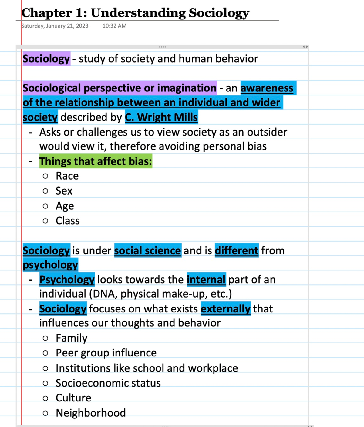 Chapter 1 Understanding Sociology - SOC 101 F - Studocu