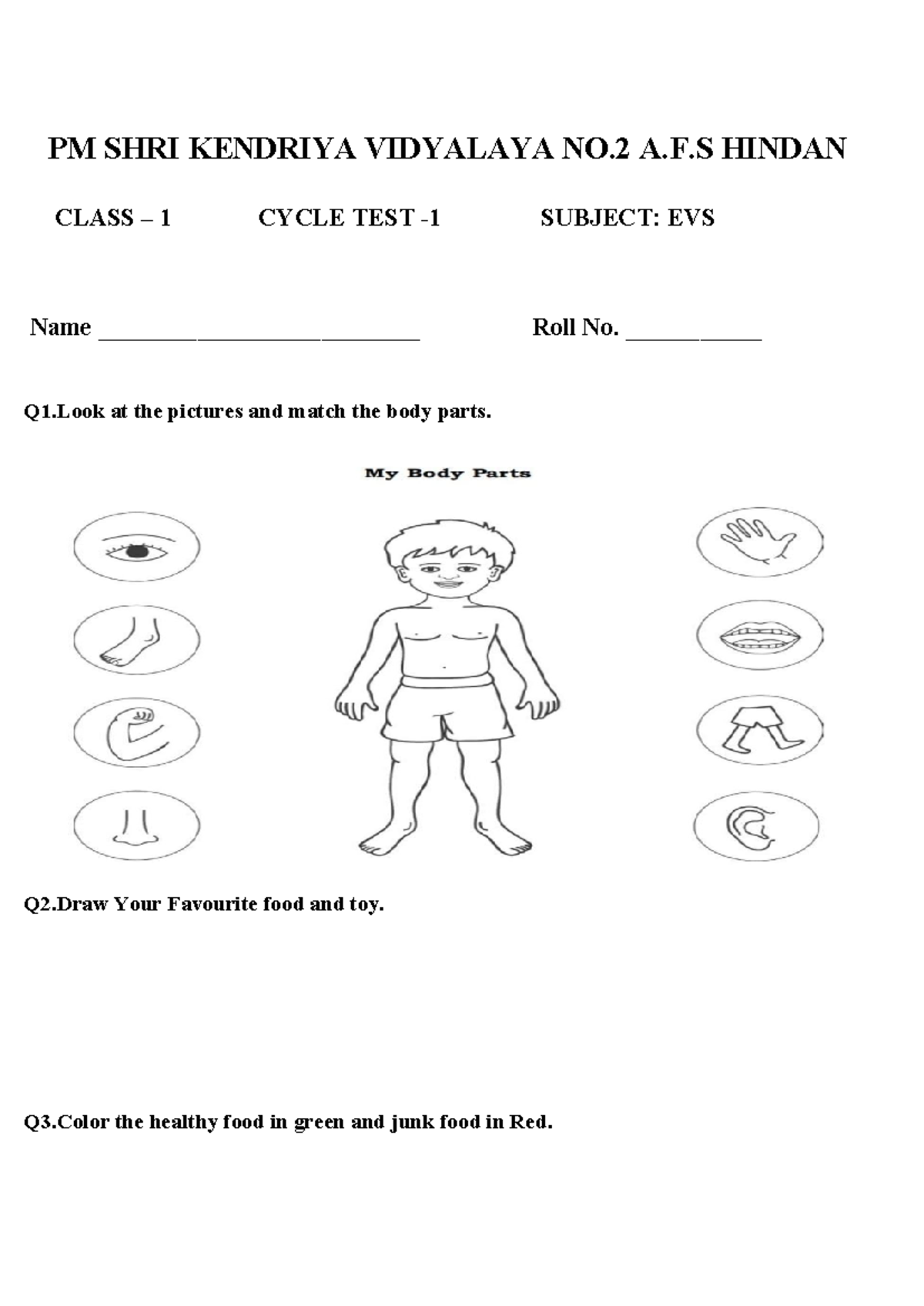 Class 1 Cycle TEST - English A: Language and Literature SL - PM SHRI ...
