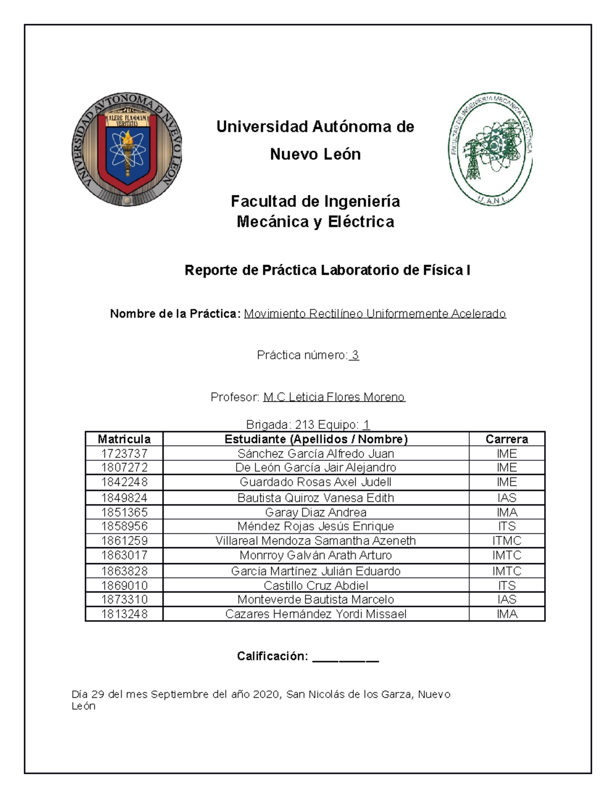 B213-E1-P3 - Practica 3 del laboratorio de física - Universidad ...