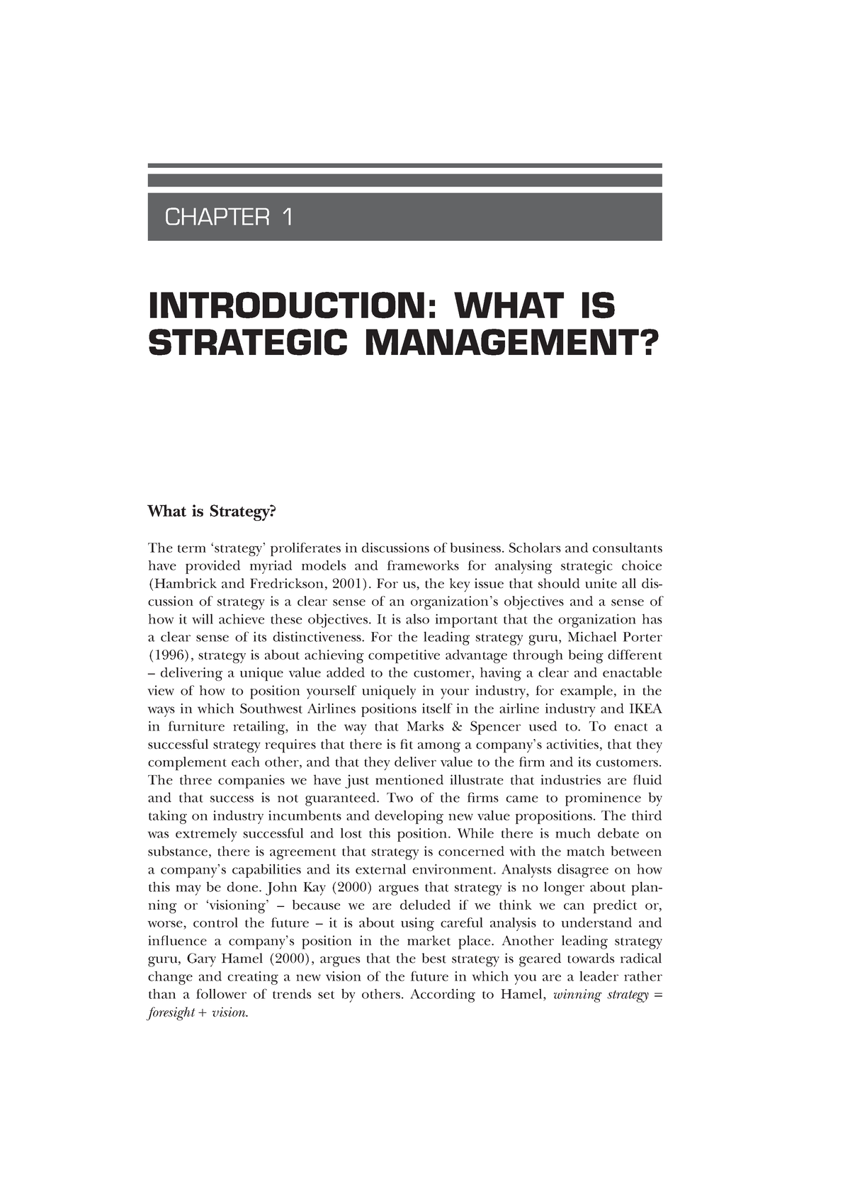 Dobson Strategic Management Sample Chapter - CHAPTER 1 INTRODUCTION ...