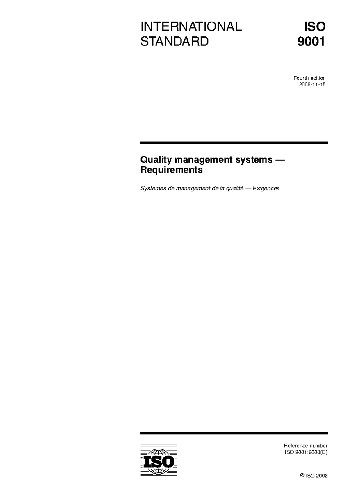 ISO 9001 2008 - INTERNATIONAL STANDARD ISO 9001 Fourth edition 2008-11 ...