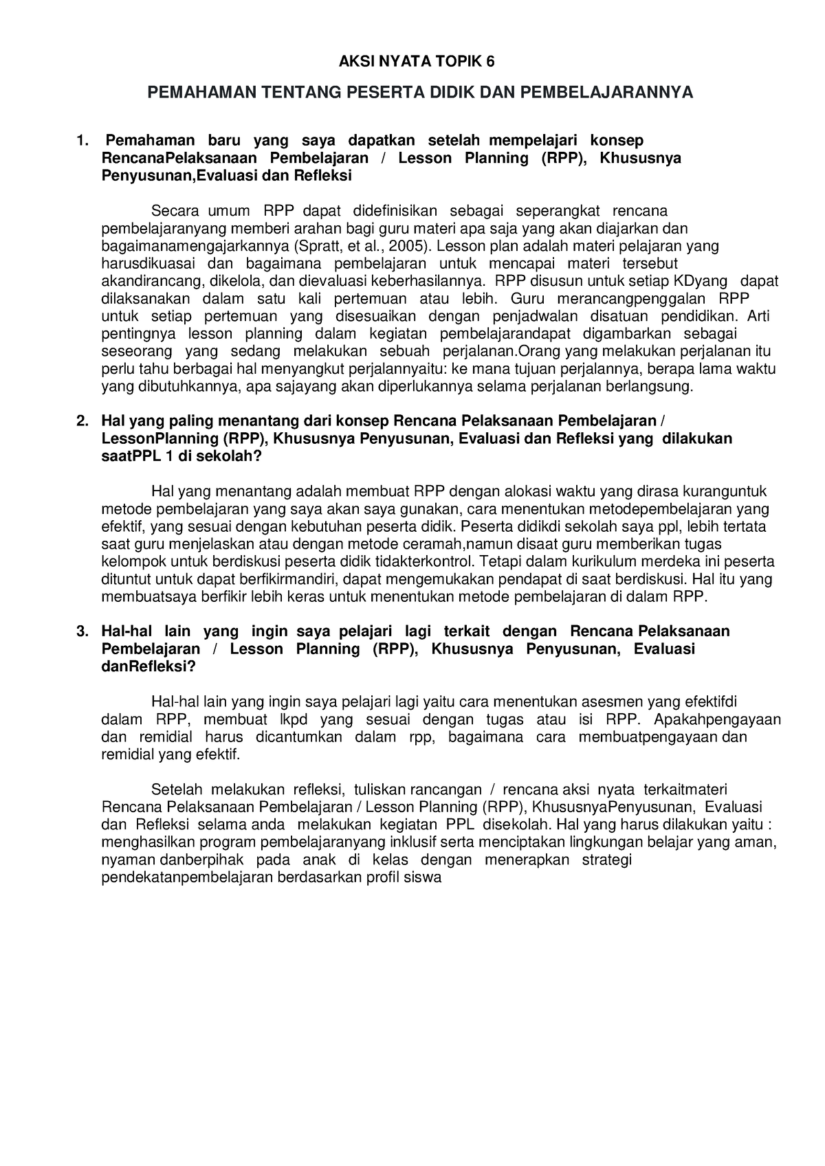 AKSI Nyata Topik 6 Pemahaman - AKSI NYATA TOPIK 6 PEMAHAMAN TENTANG ...