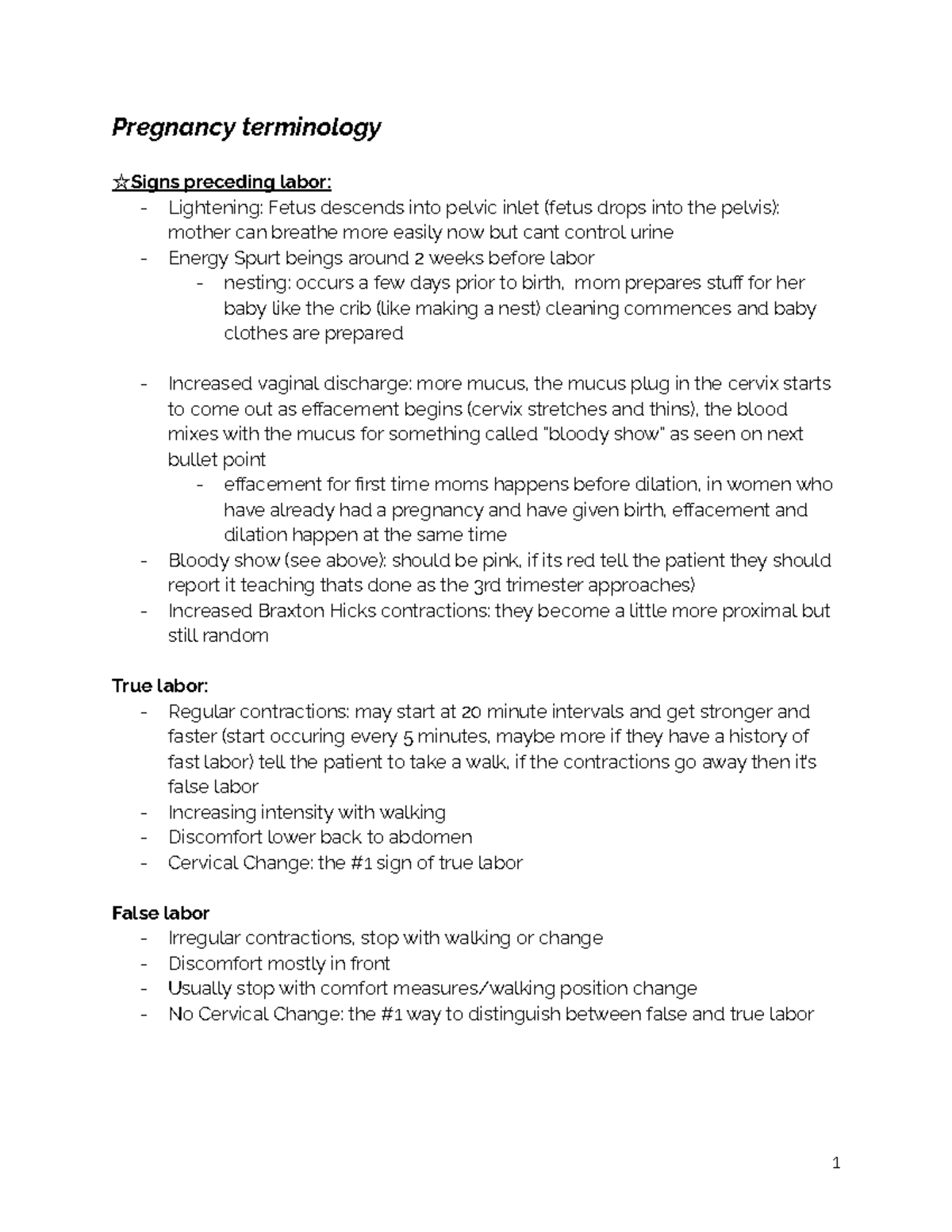 Maternity final exam study guide - Pregnancy terminology ☆Signs ...