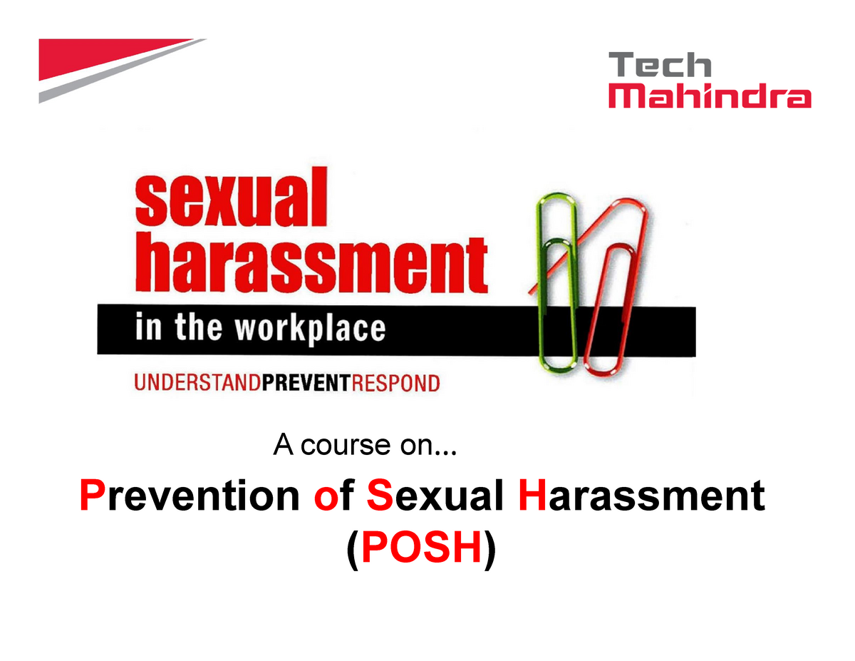 Posh Laws Prevention Of Sexual Harassment Posh A Course On 2 Introduction Welcome To 