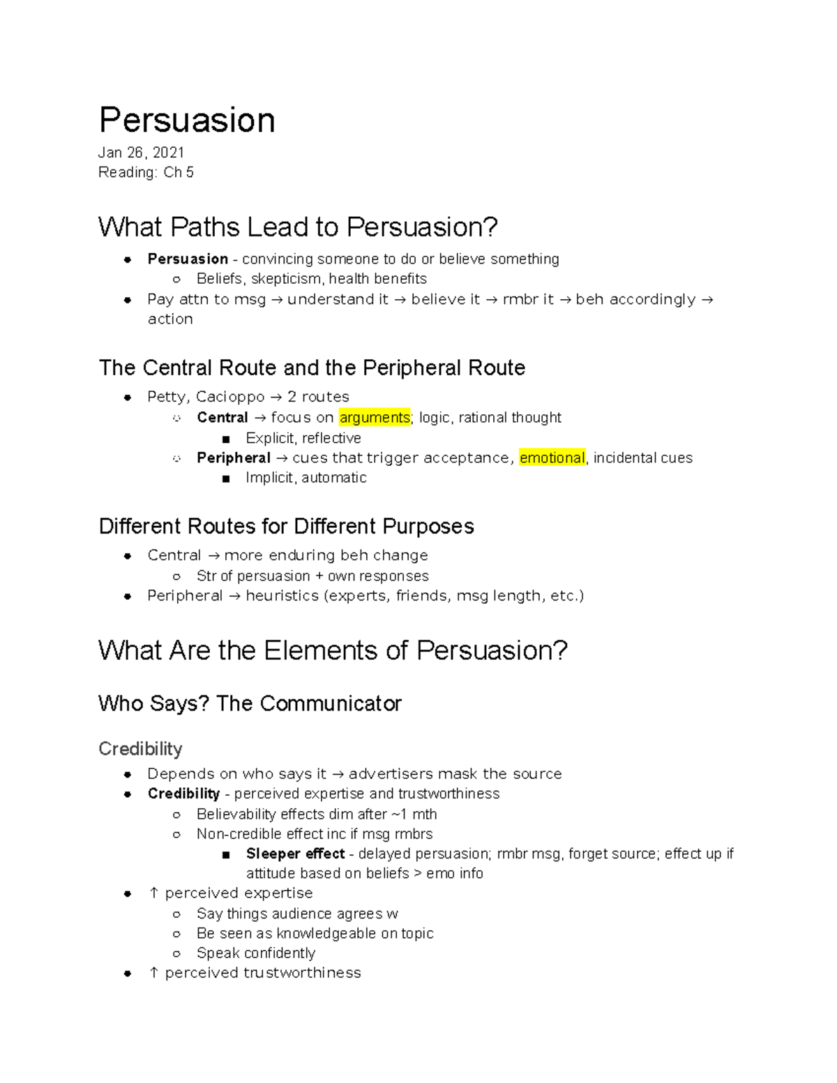 Persuasion . - Persuasion Jan 26, 2021 Reading: Ch 5 What Paths Lead To ...