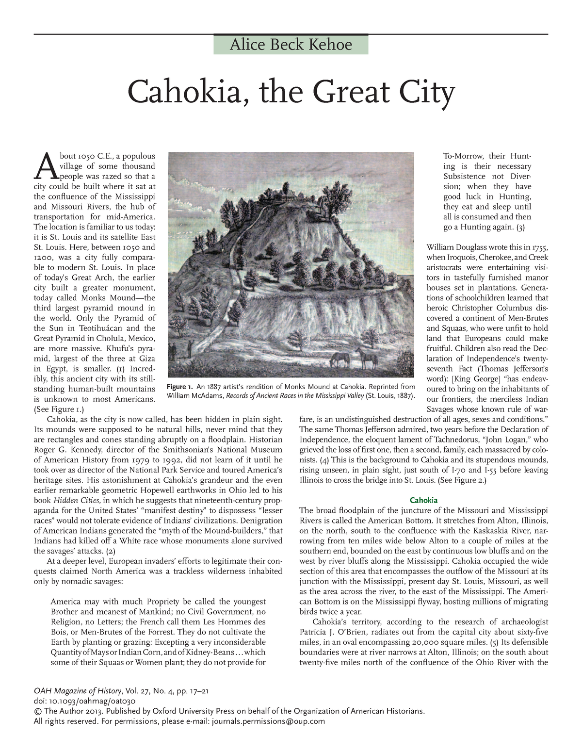 Practice Reading - Alice Beck Kehoe Cahokia, the Great City A bout 1050 ...