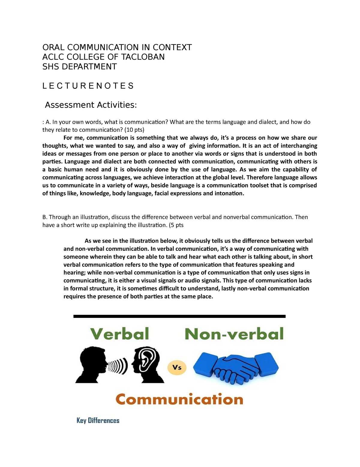 oral communication skills of humss students research paper