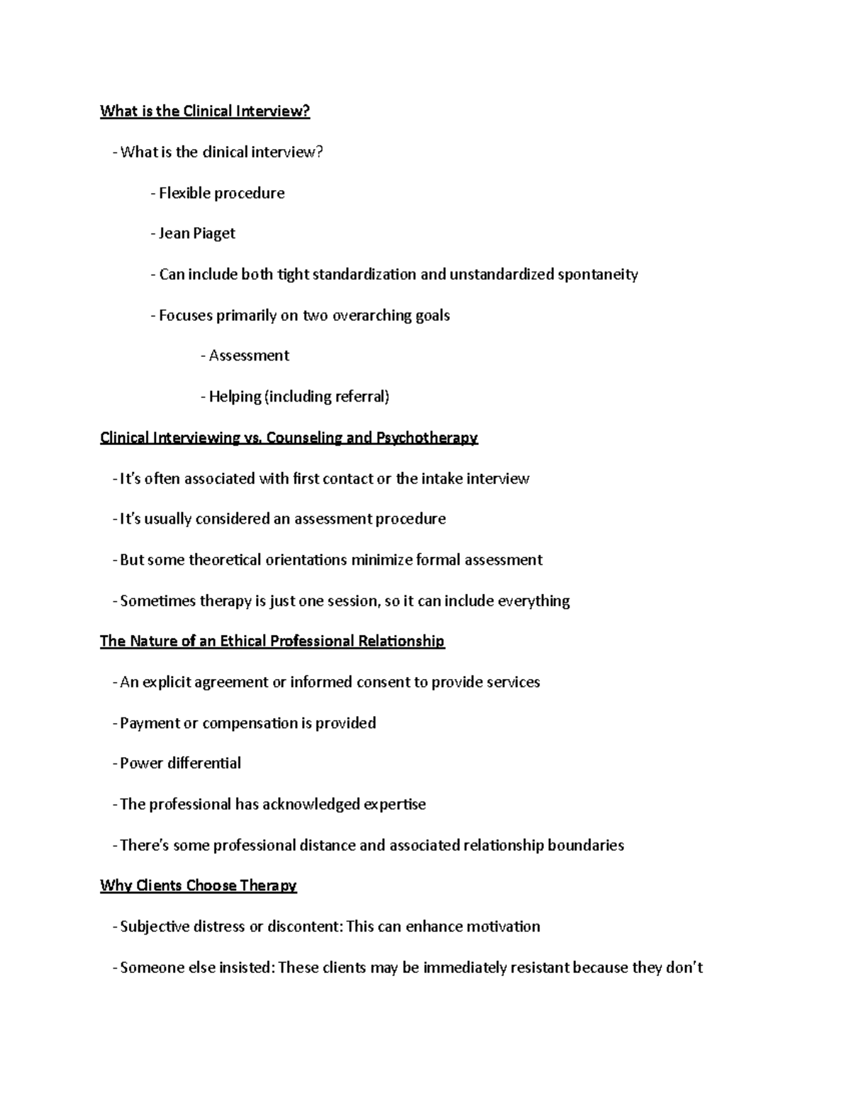 Clinical Interviewing - Chpt 1 - What Is The Clinical Interview? - What ...