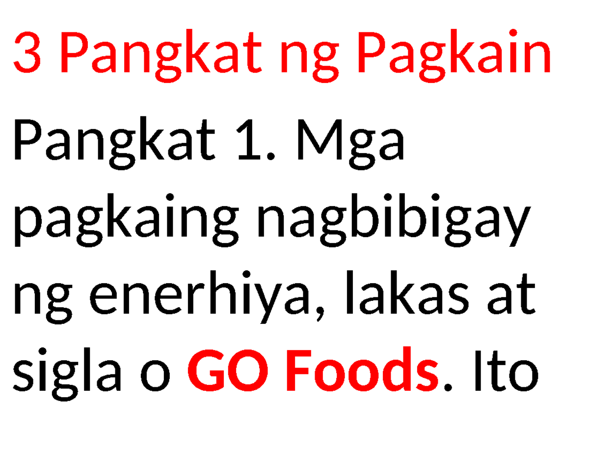 3 Pangkat Ng Pagkain Test - 3 Pangkat Ng Pagkain Pangkat 1. Mga ...