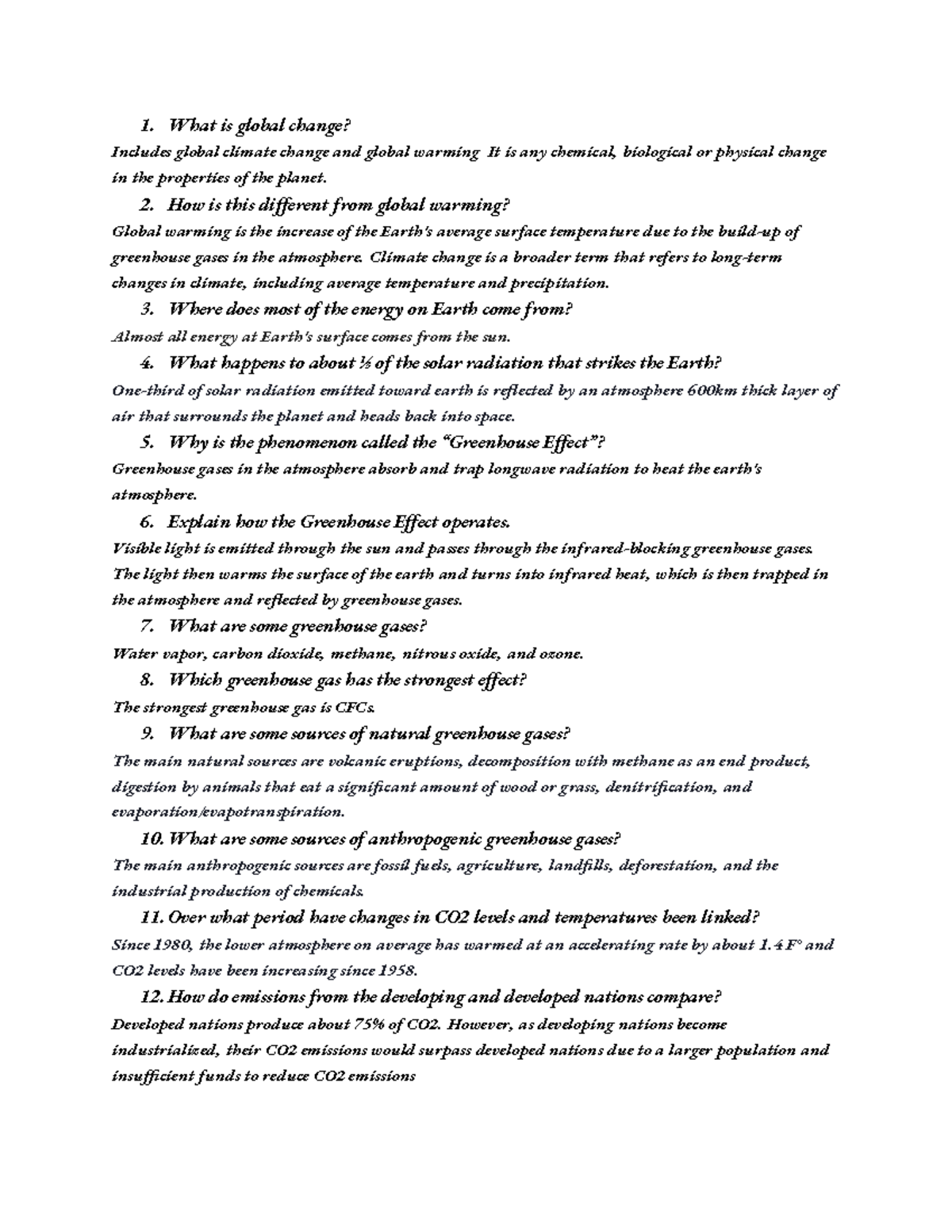 Chapter 14 climate alteration and climate change review questions - 1 ...