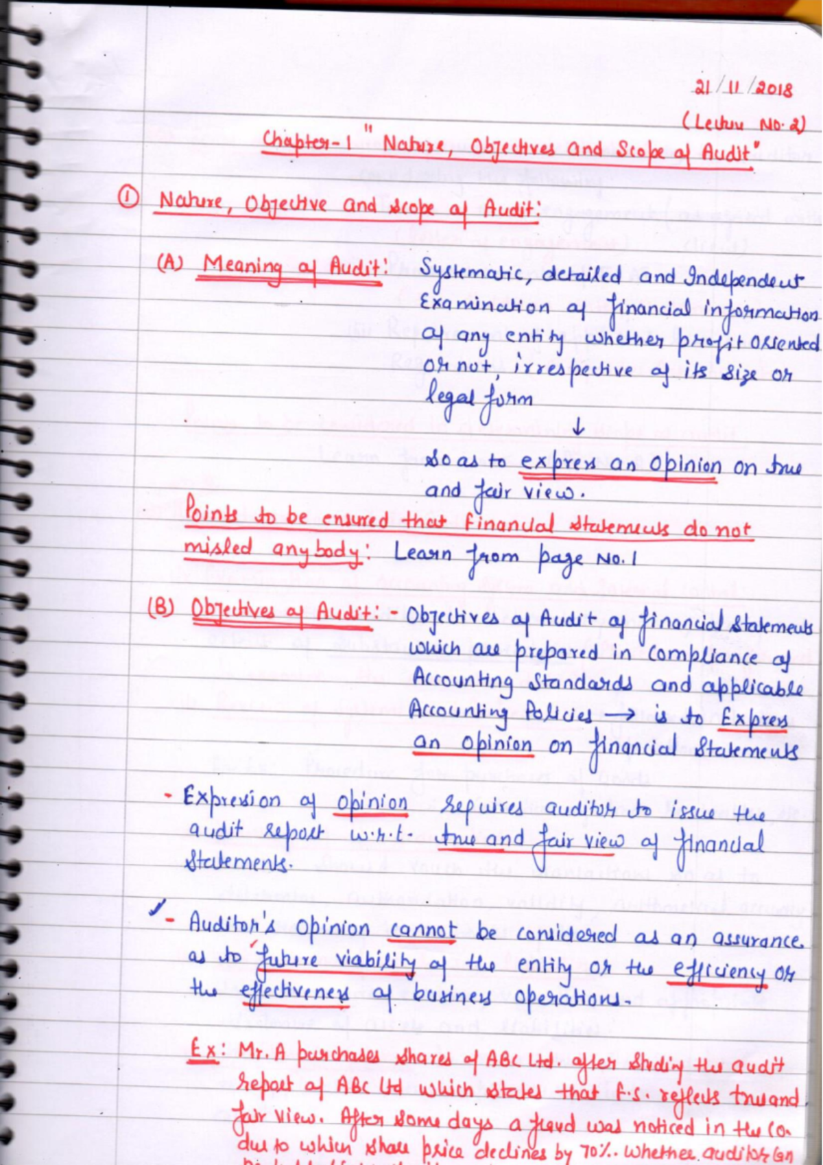 Audit Handwritten Notes - Financial Administration & Planning - Page ...
