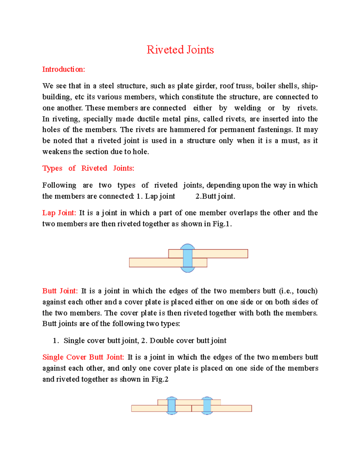 Riveted Joints it is for all student Riveted Joints