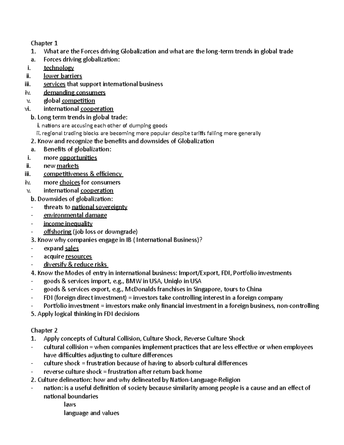 MGMT 350 - Exam 1 SG - Chapter 1 1. What are the Forces driving ...