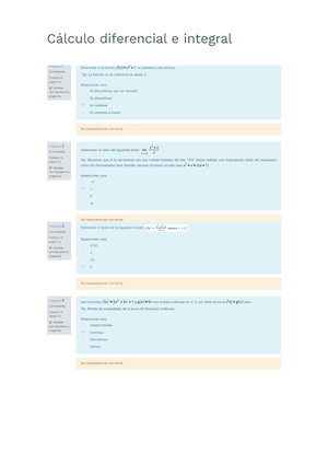 Calculo Diferencial E Integral Modalidad De Exámenes Semana 1 Revisión ...