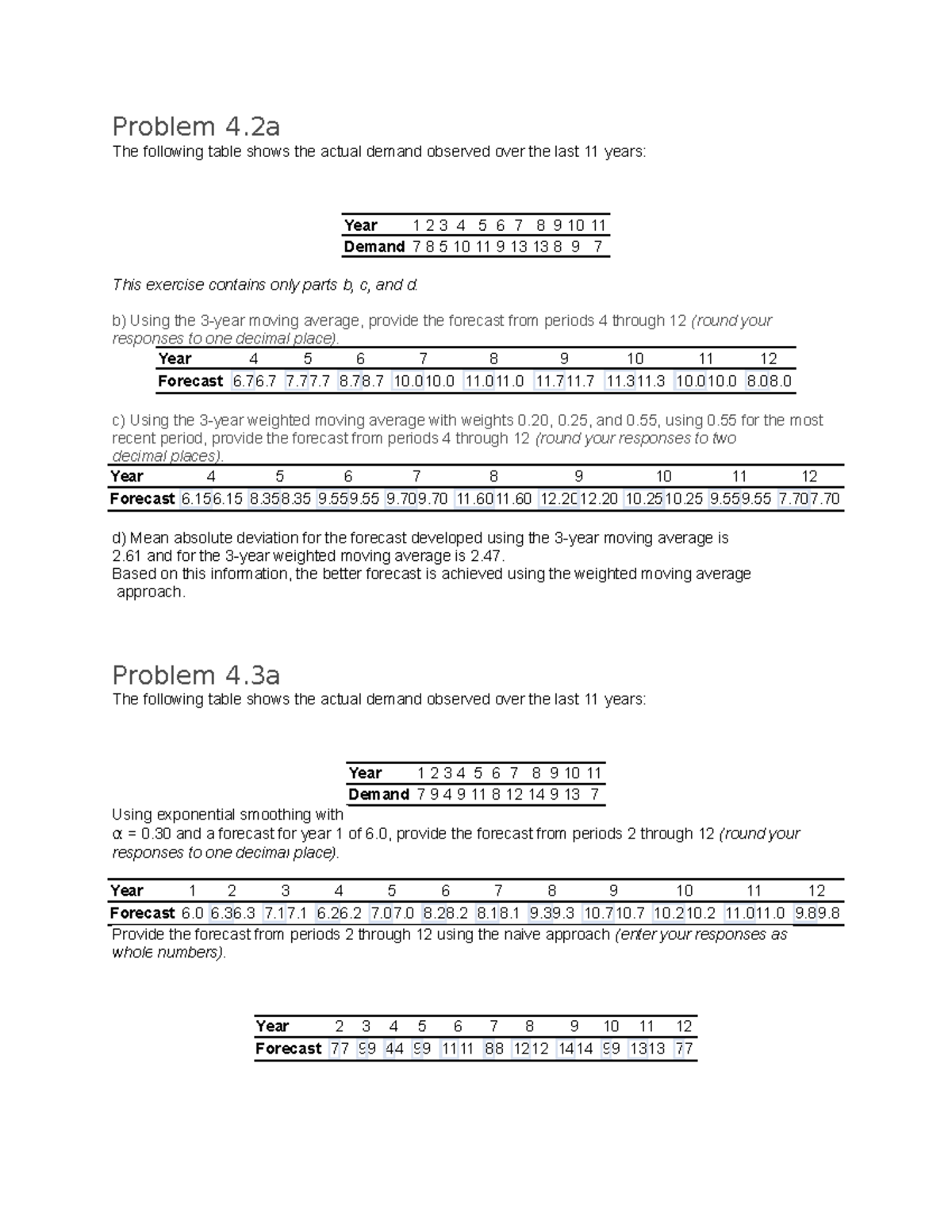 Solutions - Ch. 4 Practice Questions-2 - Problem 4 The following table ...