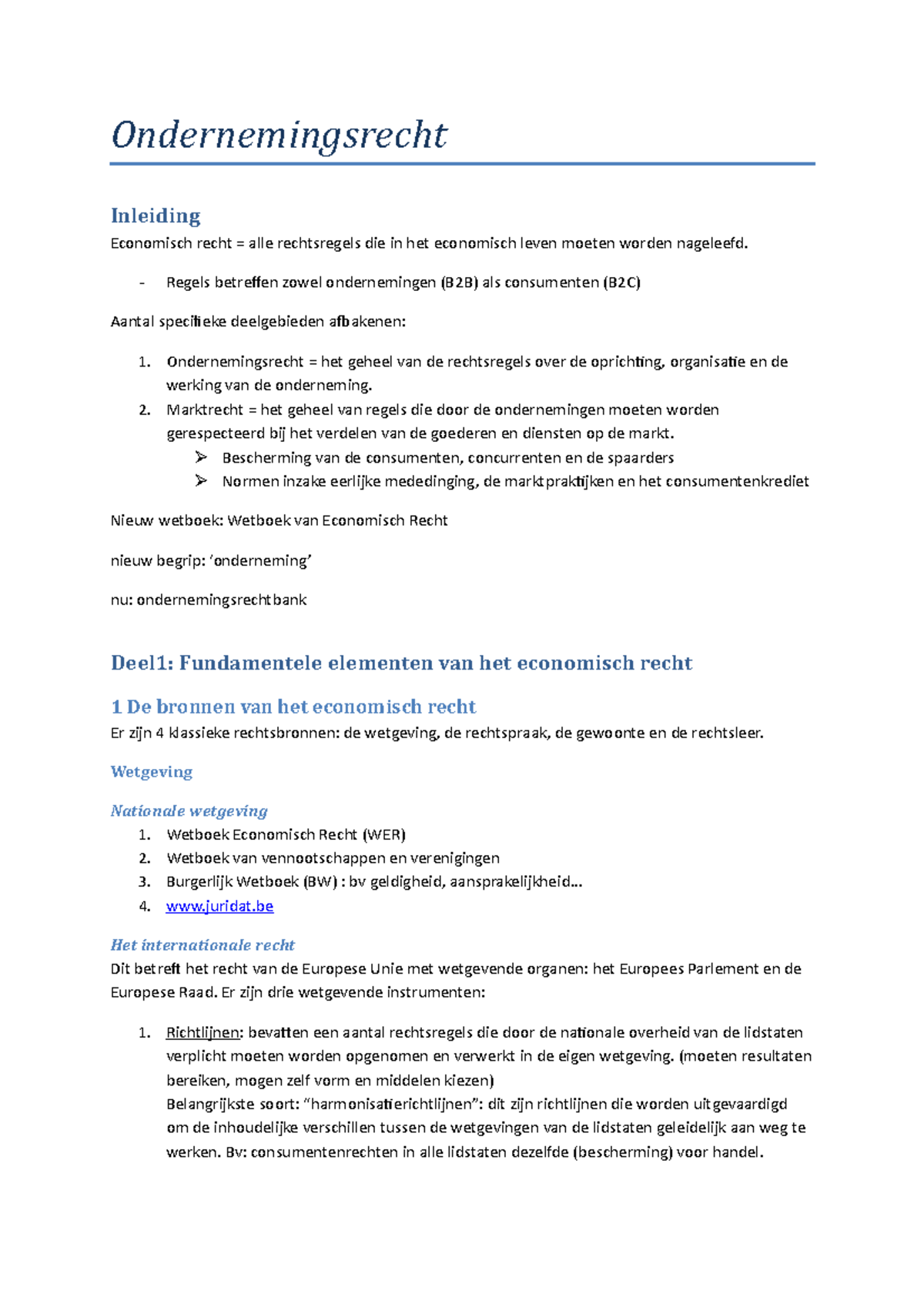 Ondernemingsrecht Samenvatting Ml Ondernemingsrecht