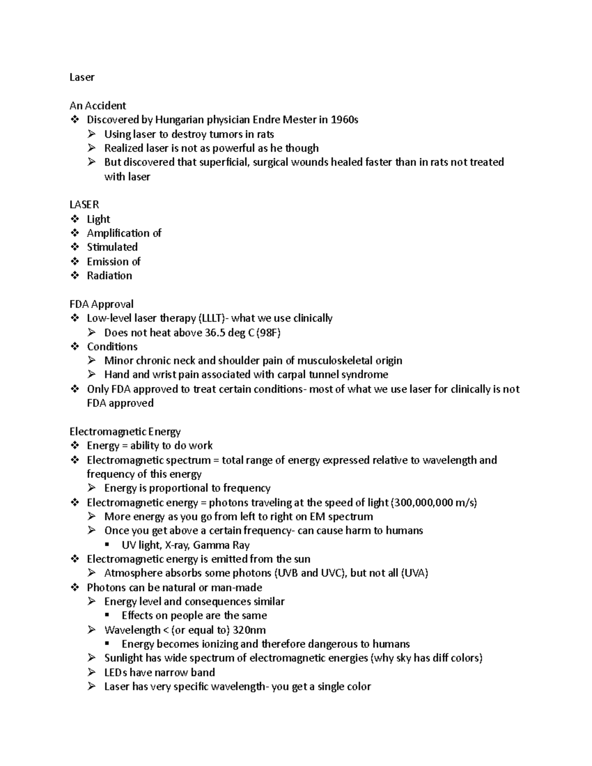 Laser - Lecture notes 5 - Laser An Accident Discovered by Hungarian ...