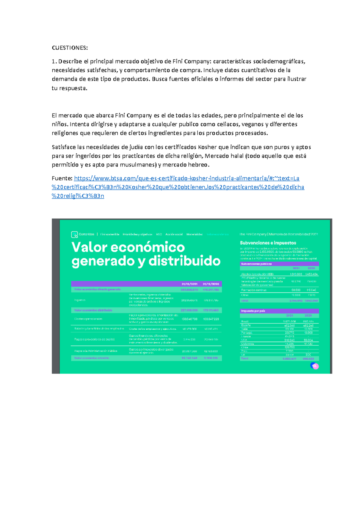 Práctica 4 Plan De Marketing El Caso De Fini Company Cuestiones 1 Describe El Principal