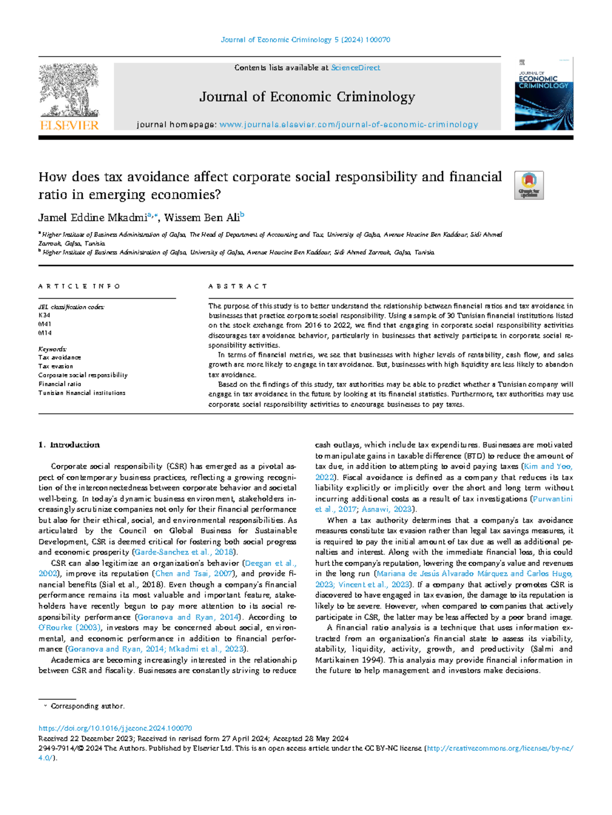 How does tax avoidance affect corporate social responsibility and