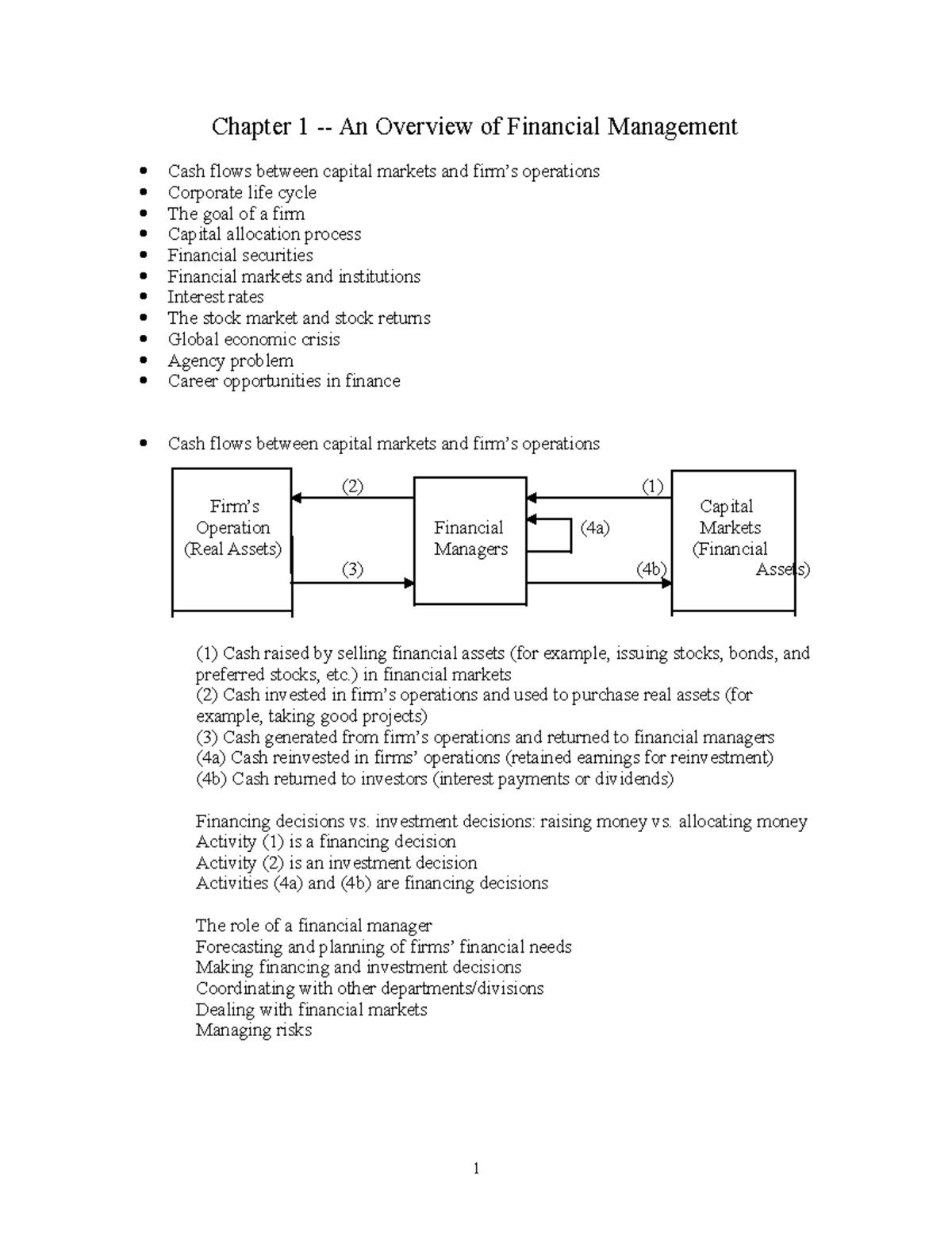 Notes-for-Midterm - Lectures - Chapter 1 - An Overview Of Financial ...