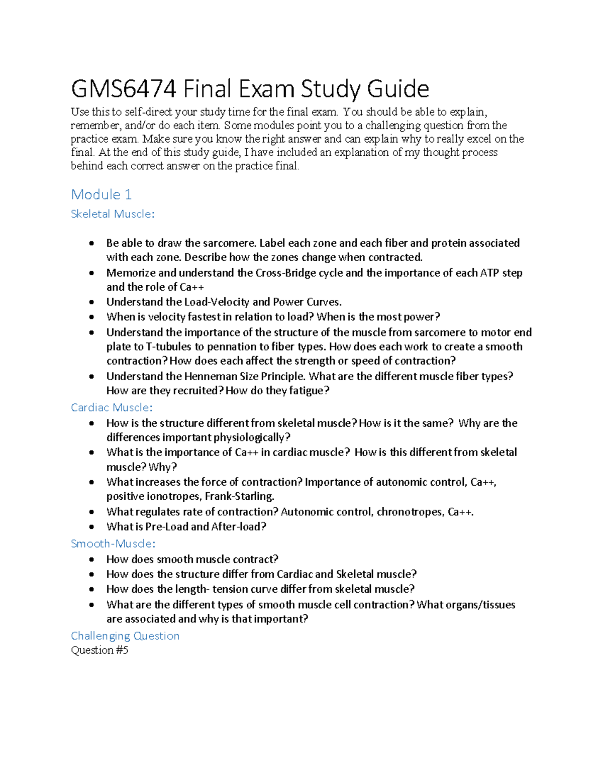Final Study Guide - GMS6474 Final Exam Study Guide Use this to self ...