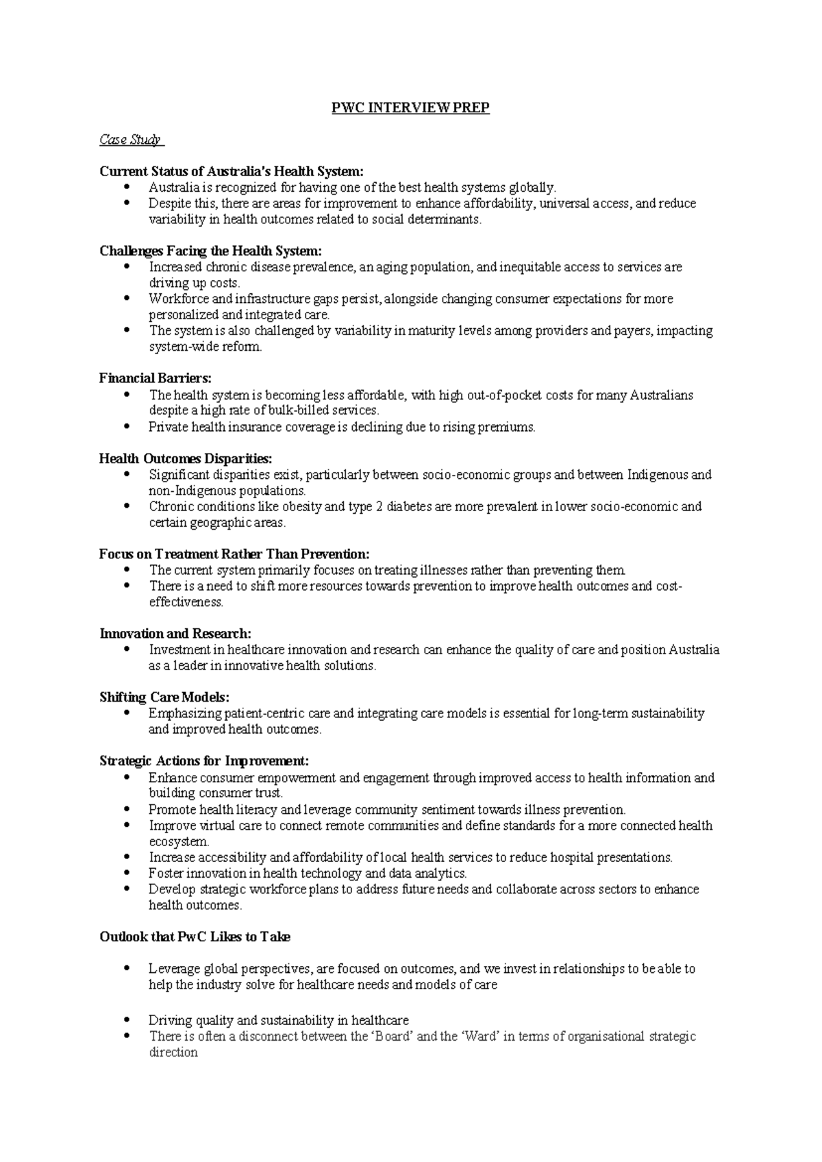 PWC Interview PREP - qwertyuiopasdfghjklzxcvbnm - PWC INTERVIEW PREP ...